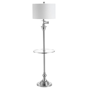 Cora 60" Metal/Glass LED Side Table and Floor Lamp - JONATHAN Y